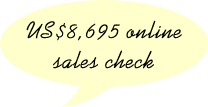 US$8,695 online sales check